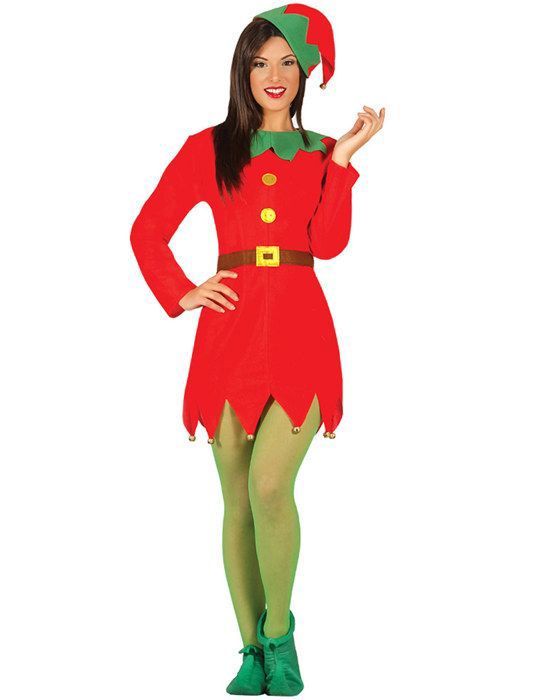 Déguisement lutin de Noël femme Miss lutin Vert Polyester L (42