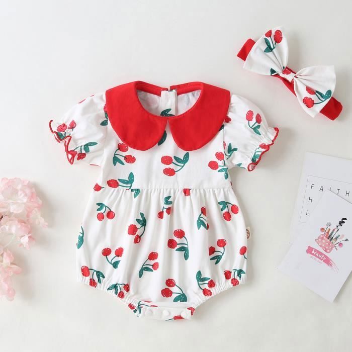 Nouveau n Infantile B b Filles Col Claudine Barboteuse Body