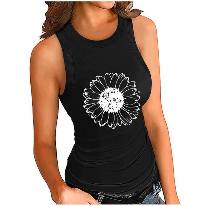 Femme Sans Manche Uni Débardeur Slim Été Casual Débardeurs T-shirt Chemisier UK