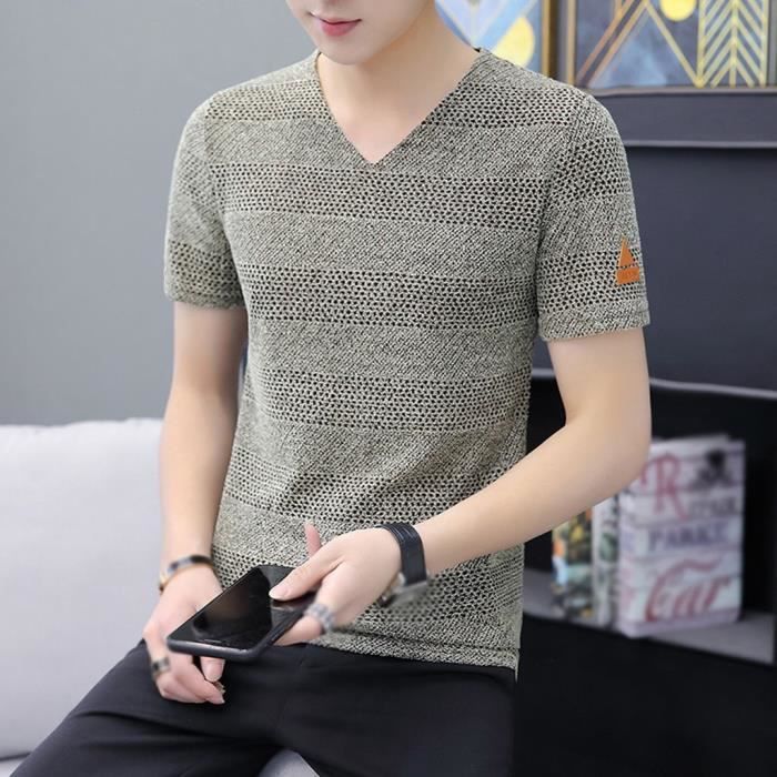 Chemise Décontractée Homme En Coton-lin - Manches Courtes, Coupe Relax, Style Rétro