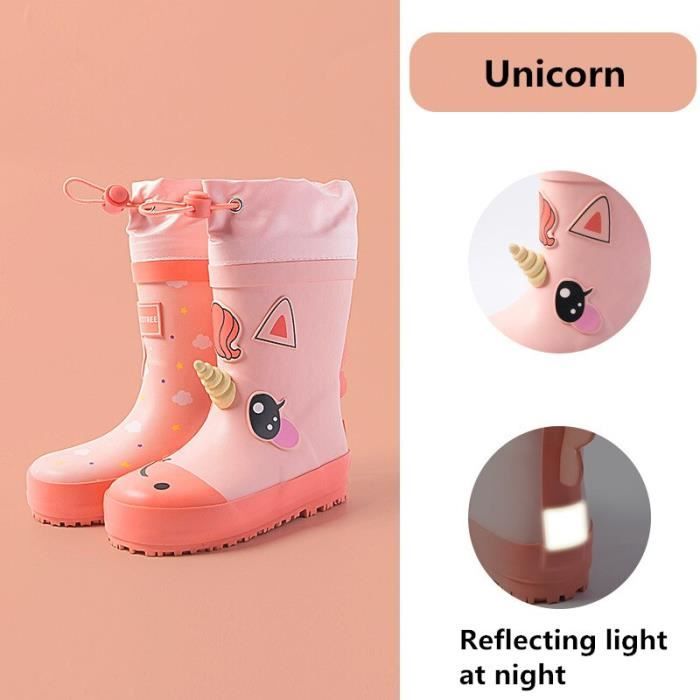 Weishuo Bottes de Pluie Enfant Garçon Fille 1-8 Ans, Bottes Caoutchouc Enfant Légères Antidérapantes, Chaussures de Pluie PVC Imperméables, Bleu Marine, 19.5 EU (Taille Fabricant: 13