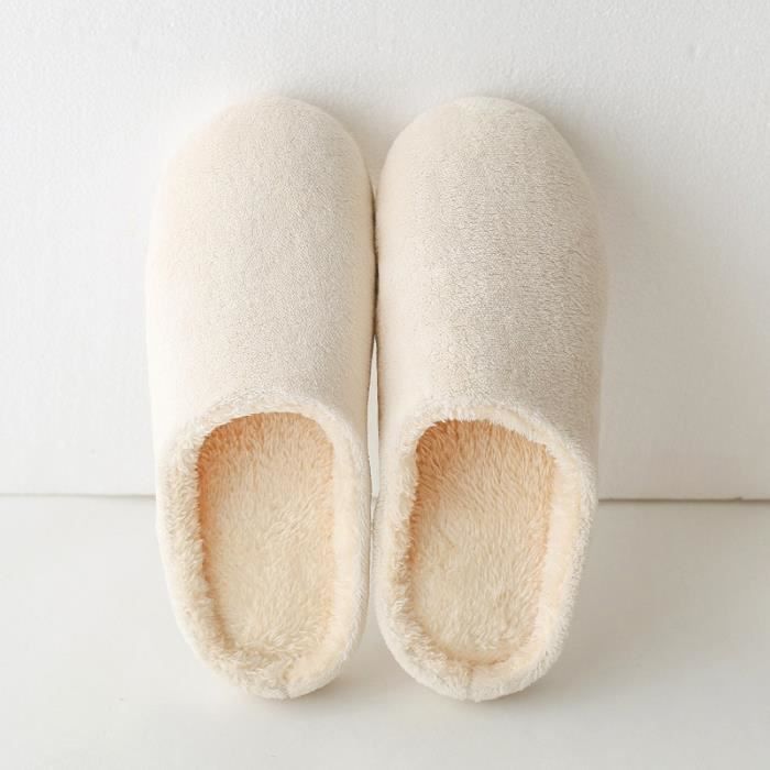 Chaussons "J'aime New York" épais - Pantoufles En Peluche Antidérapantes, Semelle EVA, Pour Maison, Voyage, Camping