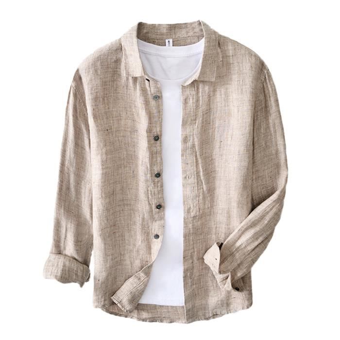Chemise en lin respirant pour homme