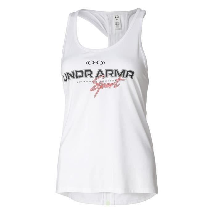 Debardeur femme blanc Under Armour Knockout Tank RFS Blanc Noir Cdiscount Pret a Porter