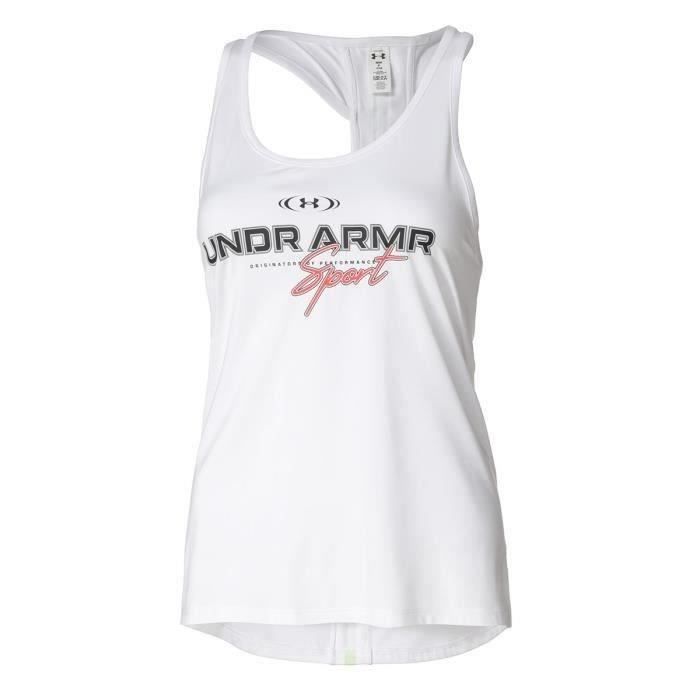 Débardeur femme blanc Under Armour - Knockout Tank RFS