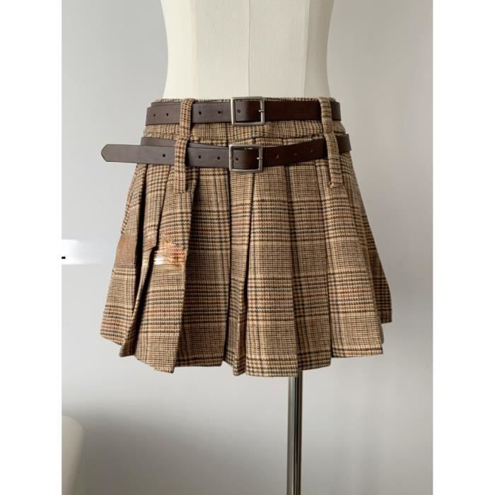 Jupe shop carreaux marron