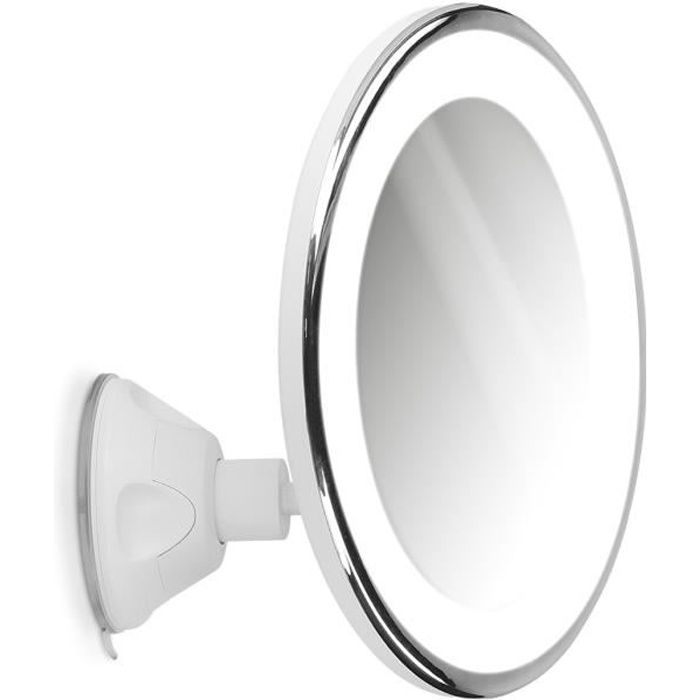 Navaris Miroir Grossissant Eclairage Led Zoom 7x Ventouse Murale Rotation 360 Miroir Lumineux Salle De Bain Maquillage Achat Vente Miroir Electrique Cdiscount
