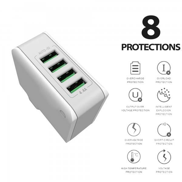 Chargeur 100w Chargeur USB 6 Ports 48W - Adaptateur Mural Multi-port Pour Téléphones Et Tablettes | Charge Rapide Chargeur USB Multi Ports