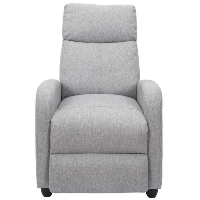 fauteuil de relaxation - paris prix - dream - gris - polyester & bois - 1 place - avec accoudoirs