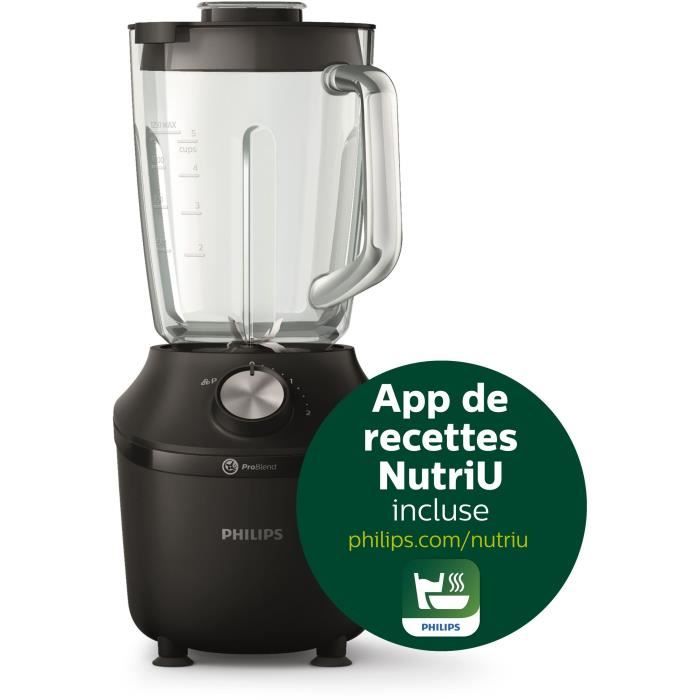 Philips 3000 Series Blender Technologie ProBlend Crush 2 Système ProBlend Capacité effective de 1 25 2 réglages de vitesse et fonction Pulse HR229141 - vue 9