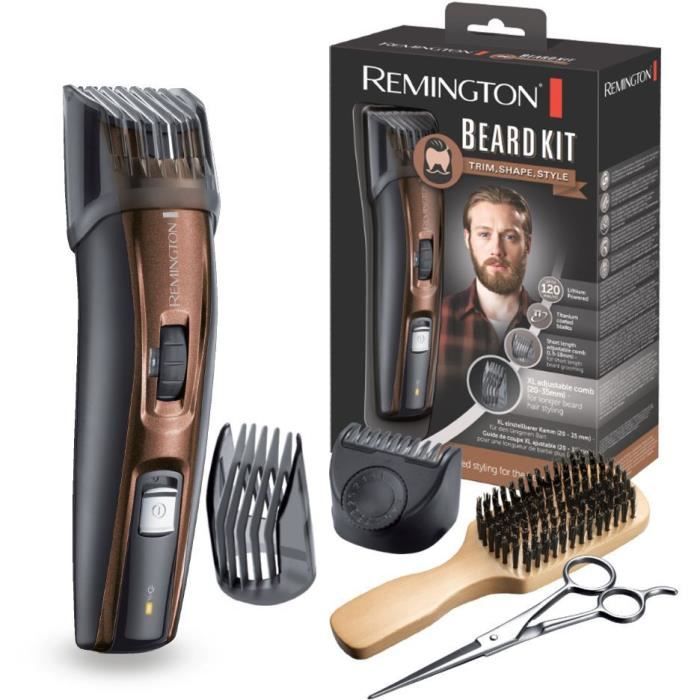 Tondeuse Barbe REMINGTON MB4045 - Lames Auto-Affûtées Titanium, Sabots Ajustables, Batterie Lithium