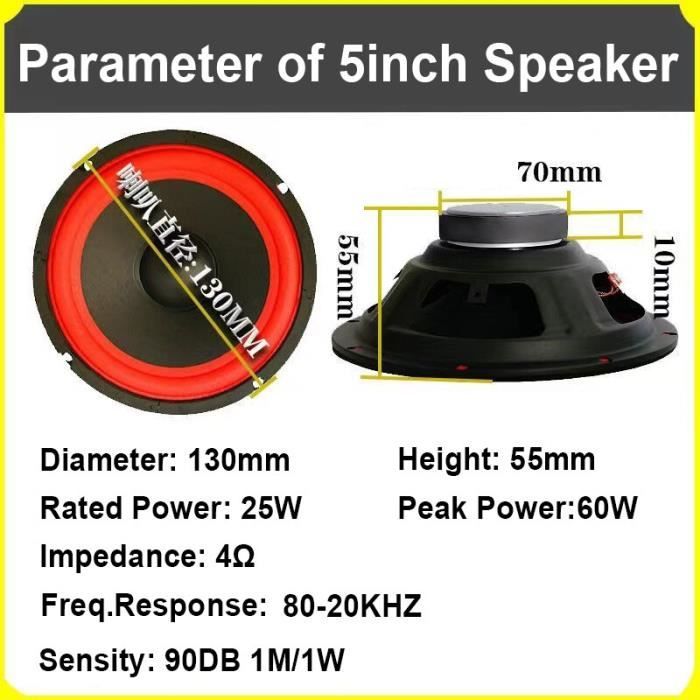 Tube Inverseur Pour Haut-Parleur - 2 Pièces 60mm Pour Caisson De Basse 6-10 Pouces