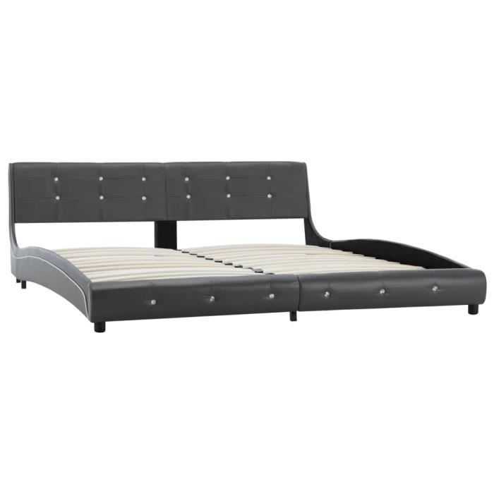 Elegant 180 x 200 cm Cadre de lit Adulte avec tête de lit noir Super Elegant 180 x 200 cm Cadre de lit Adulte avec tête de lit noir Super