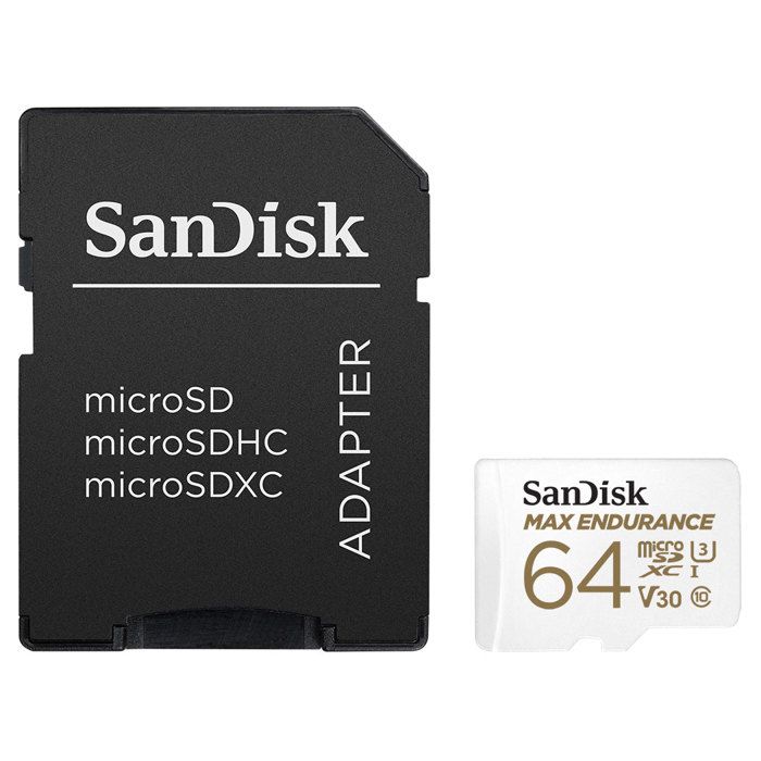 sandisk max endurance microsdhc 64gb card with adapter noir noir Noir