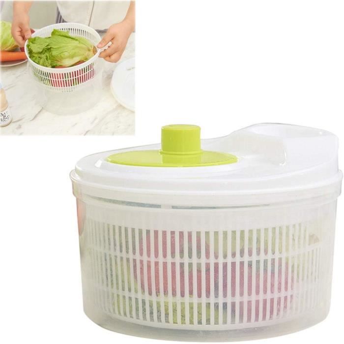 Essoreuse à Salade Manuelle – Grand Format – En Plastique Robuste – Pour Laver Et Sécher Légumes Facilement