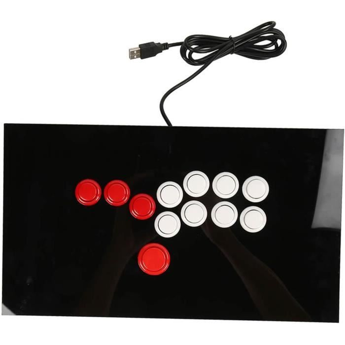 EG STARTS Joystick Arcade – 4/8 Voies Réglables, Compatible Mad Catz SF4, Jamma, Mame – Rouge