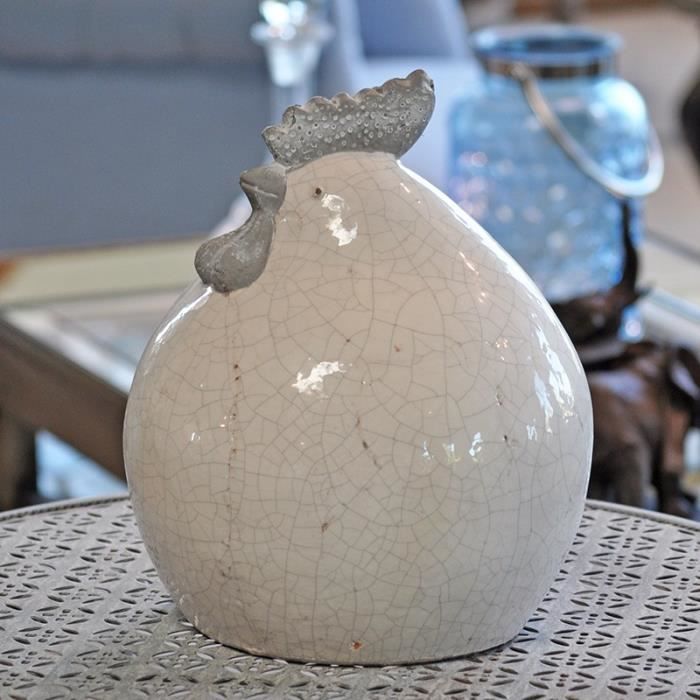 Poule blanche en ceramique