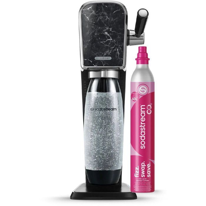 Machine à soda et eau pétillante SODASTREAM - ART Marbre - 1 bouteille 1 L compatible lave-vaisselle - 1 recharge de gaz 60L