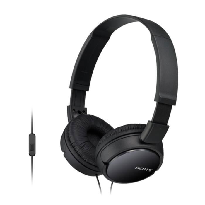 Sony MDR-ZX110AP, Avec fil, Bandeau, Binaural, Circumaural, 12 - 22000 Hz, Noir