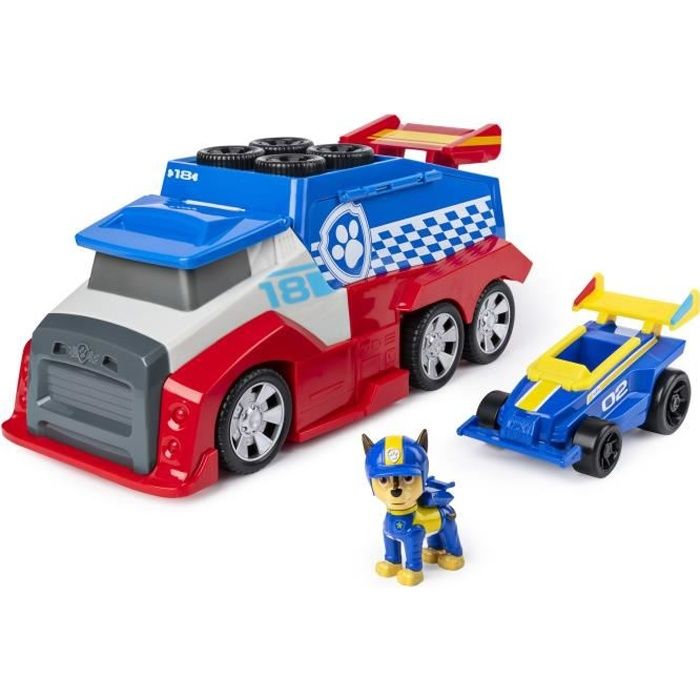 Camion Mobile PIT STOP TEAM READY RACE RESCUE - PAW PATROL - Avec 1  véhicule et 1 figurine de Chase inclus