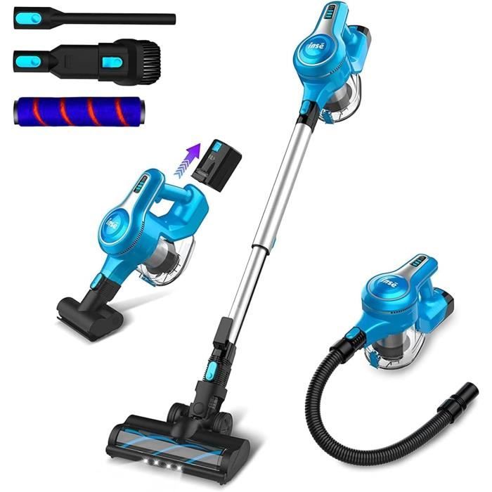 Aspirateur Balai Sans Fil INSE 9-en-1 - Rechargeable, Multi-surfaces, Avec Réservoir D'eau
