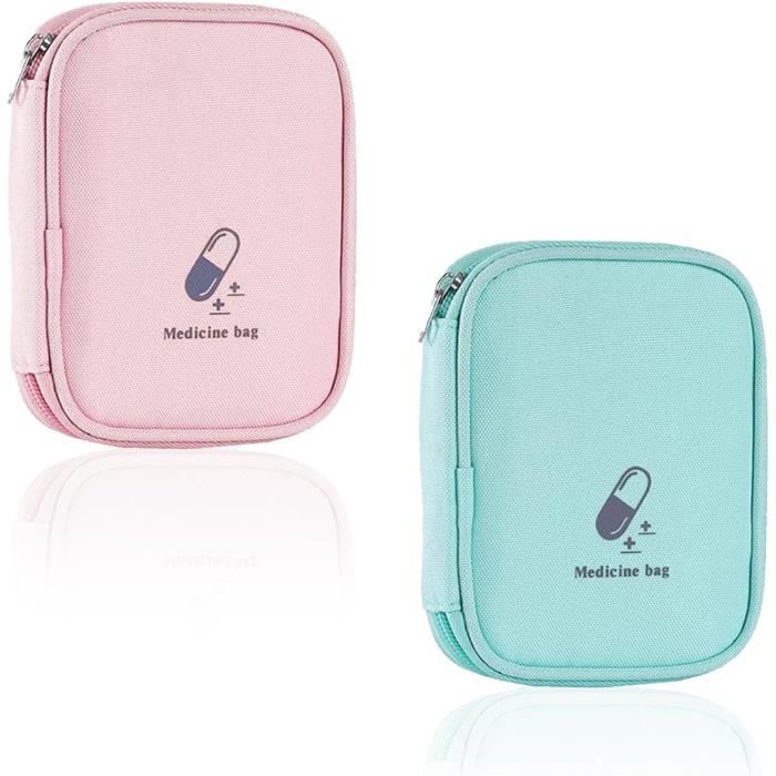 Trousse De Secours Voyage SwirlColor – Mini 13x10x4 Cm – 3 Compartiments, Double Fermeture Éclair – Nylon Imperméable – Gris