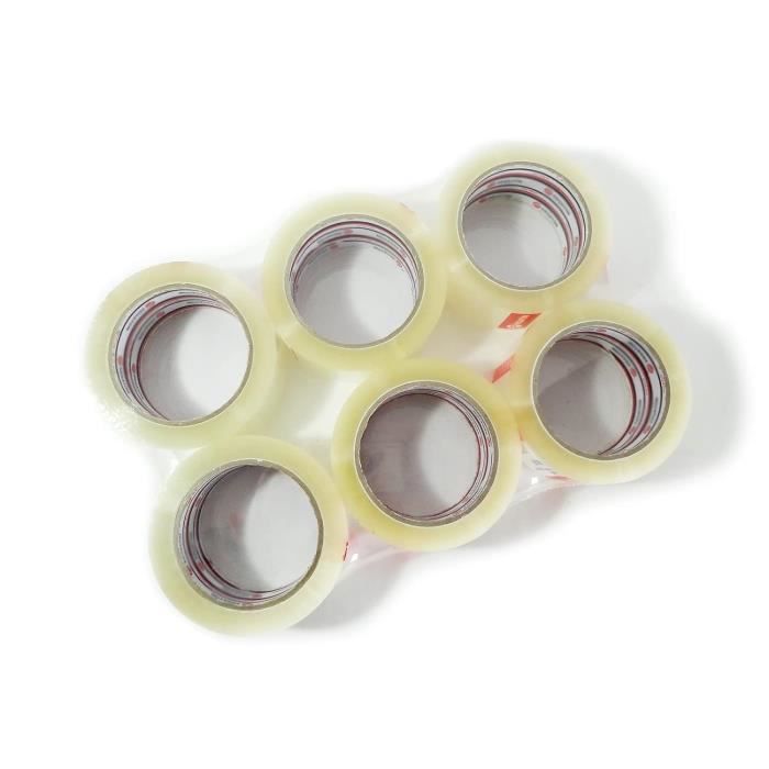 Super Mundo Lot de 6 rouleaux de ruban adhésif transparent 48 mm x 100