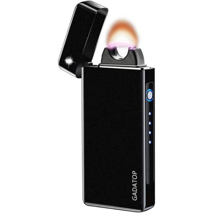 GADATOP USB-C Plasma Feuerzeug – Winddicht, Wiederaufladbar, Mit LED-Anzeige – Ideal Als Geschenk (Mattschwarz)