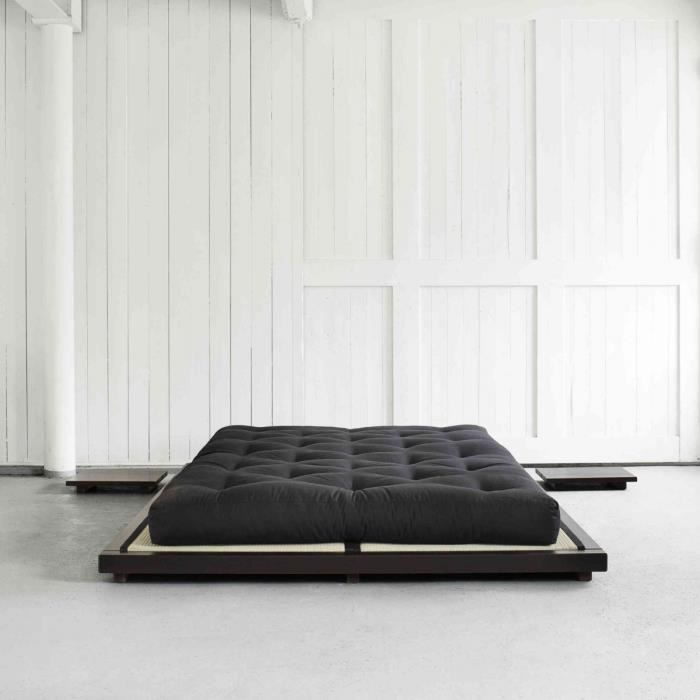 Lit Futon Style Japonais En Bois Massif 160x200 Achat Vente Structure De Lit Lit Futon Style Japonais En Cdiscount