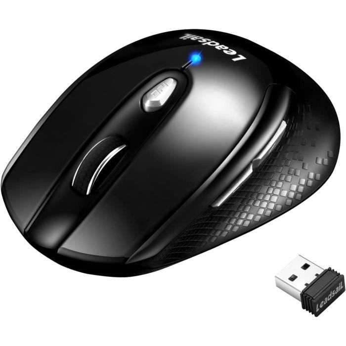 Mini Souris Optique Sans Fil 2,4 G Avec Anneau De Doigt - Ergonomique, Portable, Pour PC Portable, Noir