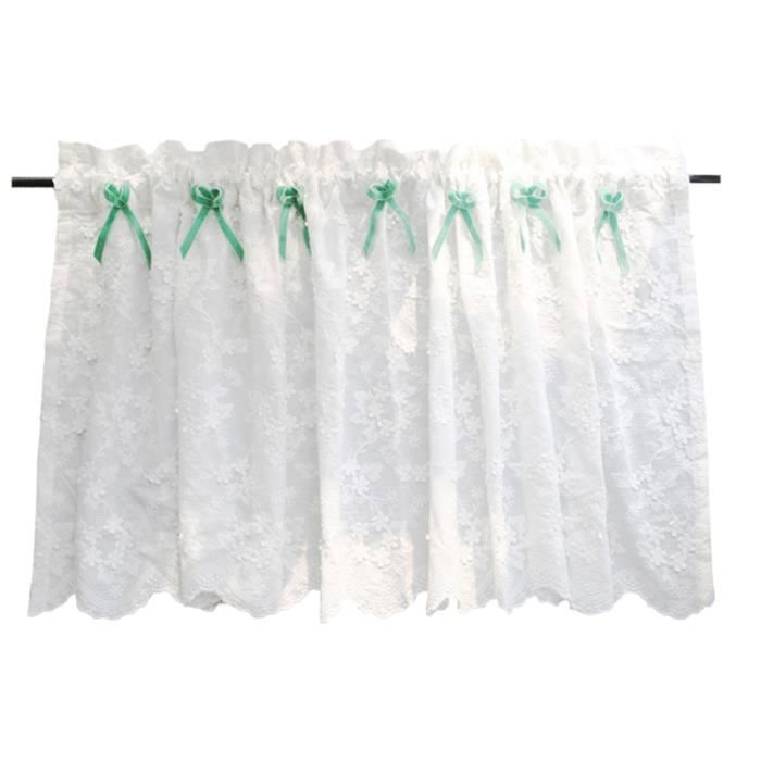 1pc Demi Rideau Brode Menage Dentelle Decorative Cuisine Rideaux Court Pour Fenetre Rideau De Douche Cdiscount Maison