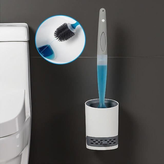 BROSSE WC,Upgrade Toilet brush--brosse de toilette murale en Silicone, recharge  pour liquide, outils de nettoyage pour la maison, pa - Cdiscount Bricolage
