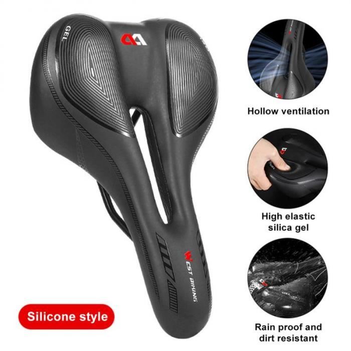 Selle De Vélo Extra Large Confort – Amortisseur Chocs Épais, Gel Mémoire De Forme, VTT E-Bike Ville