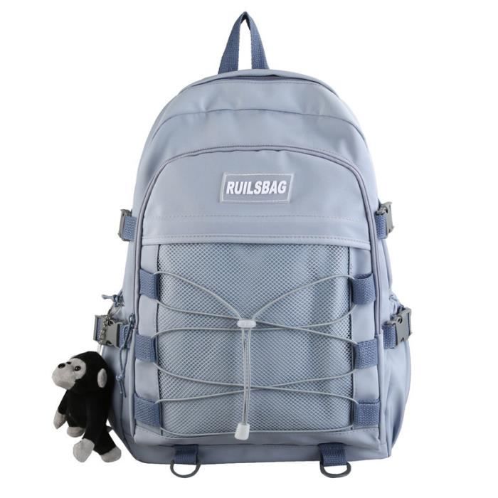 Sac à Dos En Maille Transparent - Léger Et Lavable - Poches Extensibles - Noir