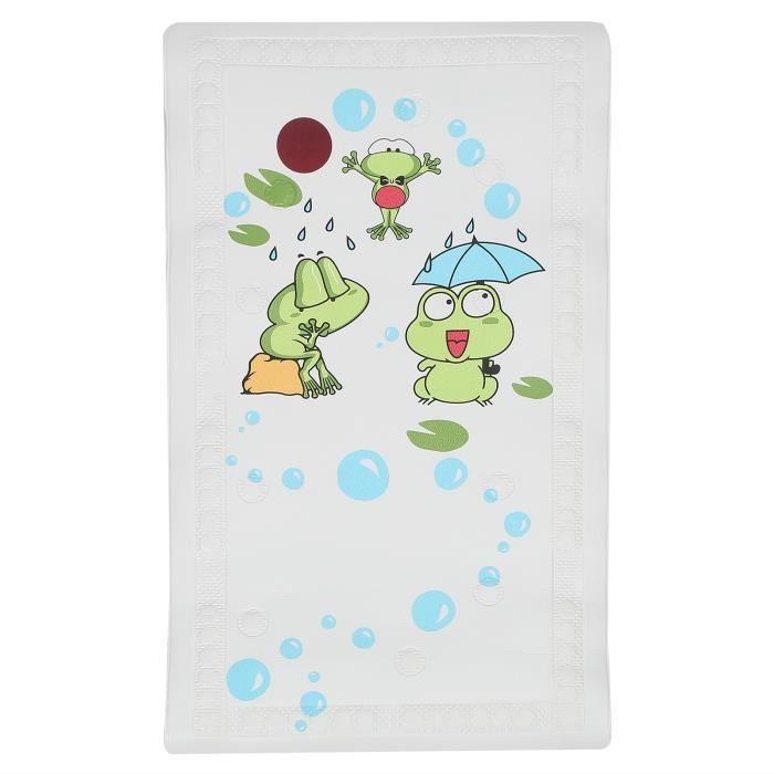 Tapis De Bain Antidérapant Pour Enfants 75x45cm - Forme Grenouille Verte Avec Ventouses