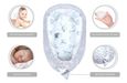 Réducteur Lit Bébé 90x50 cm - Matelas Cocon Bebe Cale pour Lit Baby Nest Coton avec Minky Animaux aquatiques gris clair-1