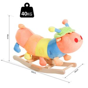 JOUET À BASCULE Cheval à bascule modèle chenille multicolore