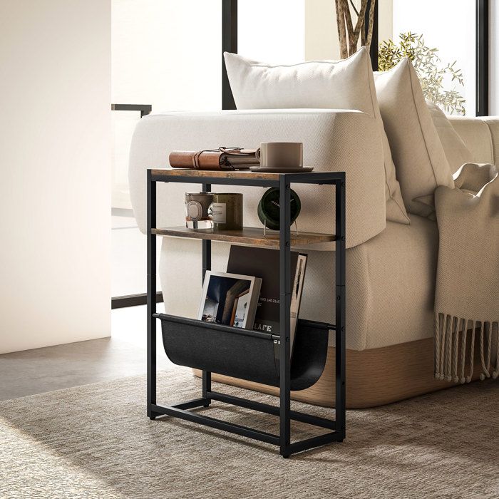 Homgoday Table de chevet en bois contreplaqué chêne fumé 40 x 30 x 30 cm, table de chevet pour chambre, maison, décoration style chambre à coucher