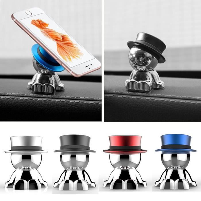 2 Supports Magnétiques Pour Téléphone Voiture - Rotation 360°, Fixation Sur Tableau De Bord - Aimant Puissant, Facile à Installer - 6