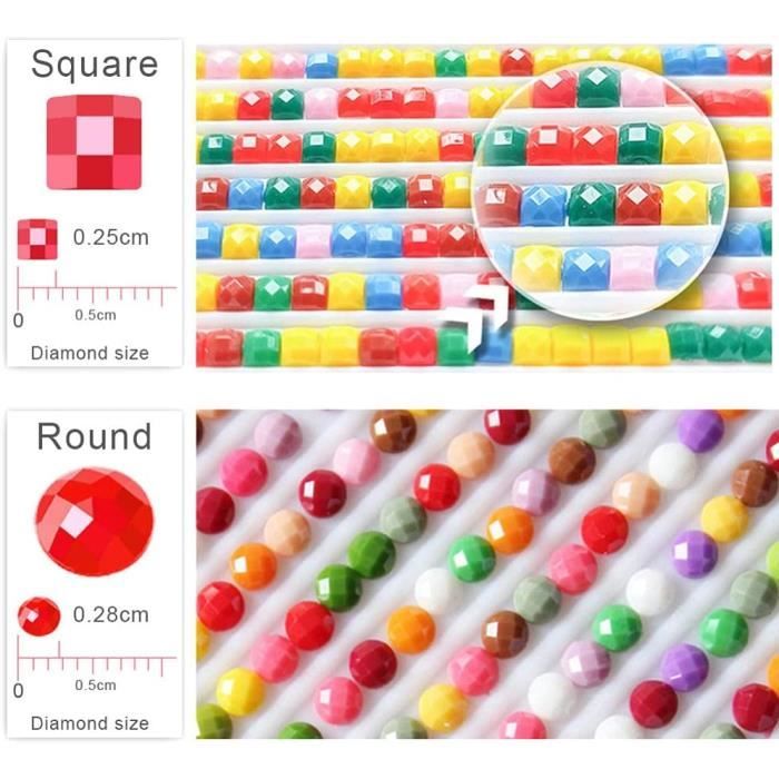 Kit Broderie Diamant 5D 30x30cm Lot De 4 - Fruits Fluorescence Pomme De Cristal, Loisir Créatif Adulte