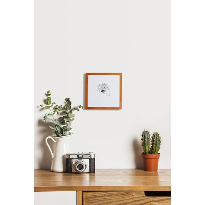 Cadre Photo 15x15cm Bois Naturel - Minimaliste Avec Verre Acrylique