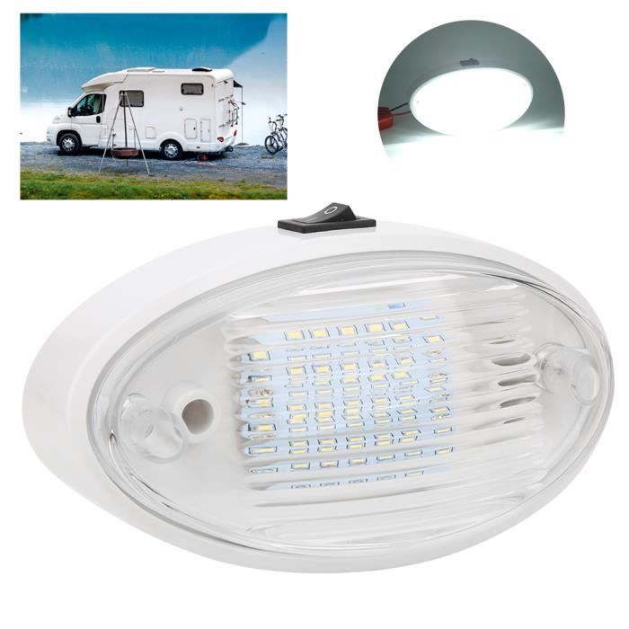  Plafonnier LED, lumière de toit de voiture 12V 9W, lampe  intérieure ronde pour camping-car caravane camping-car camion remorque  véhicule, blanc chaud
