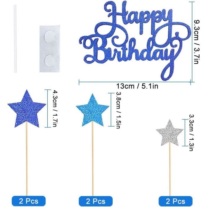 25 Cake Toppers Anniversaire – Décoration Gâteau Enfants