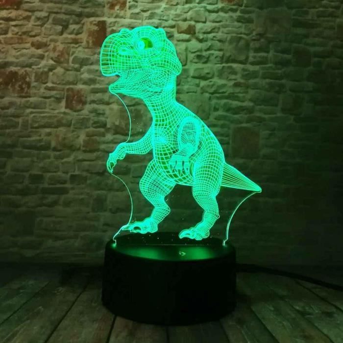 Veilleuse 3D Dinosaure Tesoyzii - 16 Couleurs Avec Télécommande Pour Enfants