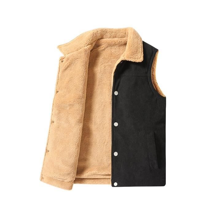 Gilet Homme Hiver Velours C tel Sans Manches Doubl Polaire