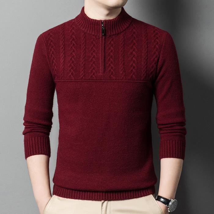 Pull laine rouge homme deals