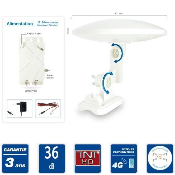 SEDEA antenne TNT Camping Car Caravane Omnidirectionnelle Cdiscount