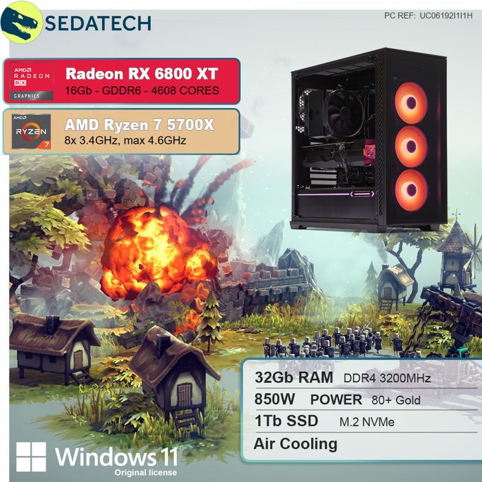 PC Gaming, AMD Ryzen 7, RTX 2070, 250Go SSD NVMe1