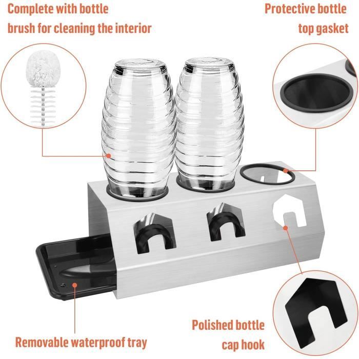 Égouttoir à bouteilles - SodaStream - Support 2 bouteilles - Espace