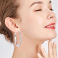 DAMILY® Boucle d'oreilles femme Créoles cercle mode bijoux - Argent-2